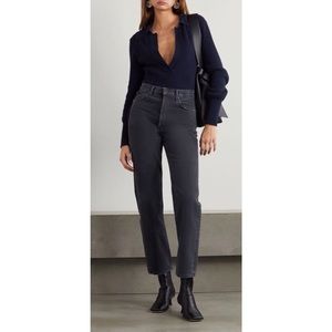 Talbots High Waisted / High Rise Straight Leg Black Denim Jeans